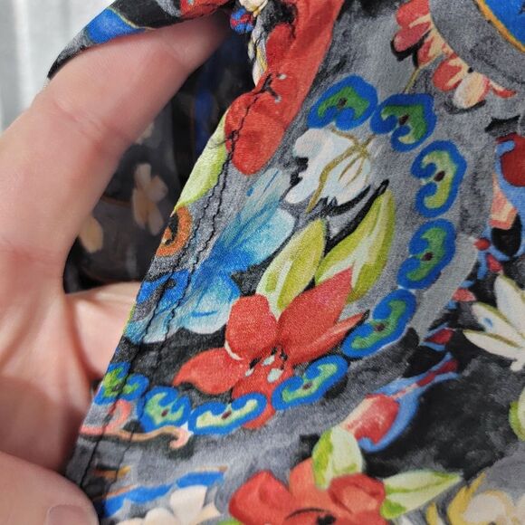 Alice + Olivia Colby Silk Island Watercolor Blouse - Picture 15 of 16